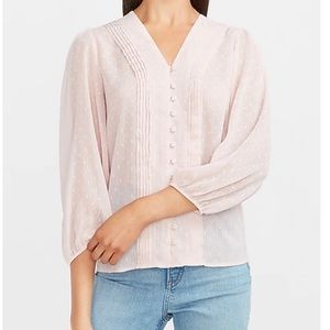 Express Pink Blouse with Metallic Threads